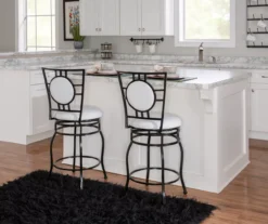 Newton White & Black Upholstered Faux Leather Adjustable Stool -Home Furniture Store 810543346 A2 6