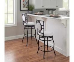 Newton White & Black Upholstered Faux Leather Adjustable Stool -Home Furniture Store 810543346 A2 9