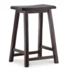 Maury 24" Dark Brown Wooden Saddle Stool -Home Furniture Store 810543379 1