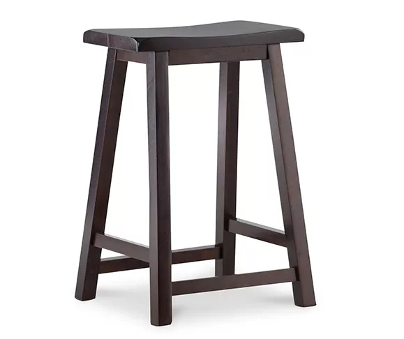 Maury 24" Dark Brown Wooden Saddle Stool Maury 24" Dark Brown Wooden Saddle Stool -Home Furniture Store 810543379 1