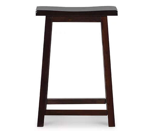 Maury 24" Dark Brown Wooden Saddle Stool Maury 24" Dark Brown Wooden Saddle Stool -Home Furniture Store 810543379 3