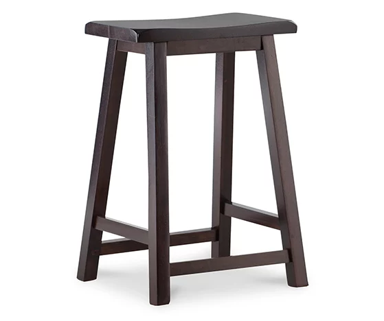 Maury 24" Dark Brown Wooden Saddle Stool Maury 24" Dark Brown Wooden Saddle Stool -Home Furniture Store 810543379 4