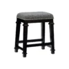 Clark Black & White Upholstered Tweed Backless Counter Stool