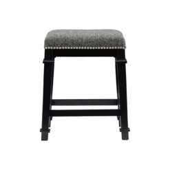 Clark Black & White Upholstered Tweed Backless Counter Stool -Home Furniture Store 810543399 4