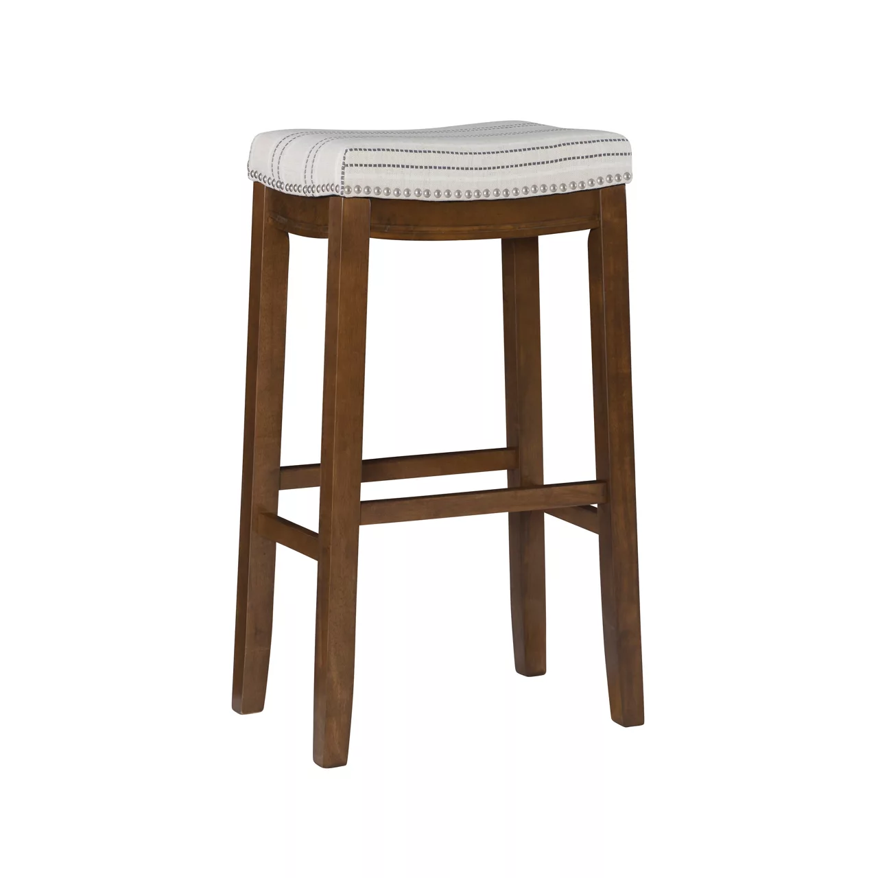 Brooke Natural & Dark Brown Backless Padded Bar Stool Brooke Natural & Dark Brown Backless Padded Bar Stool -Home Furniture Store 810543423 1