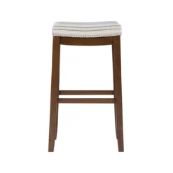 Brooke Natural & Dark Brown Backless Padded Bar Stool 5 Brooke Natural & Dark Brown Backless Padded Bar Stool -Home Furniture Store 810543423 4