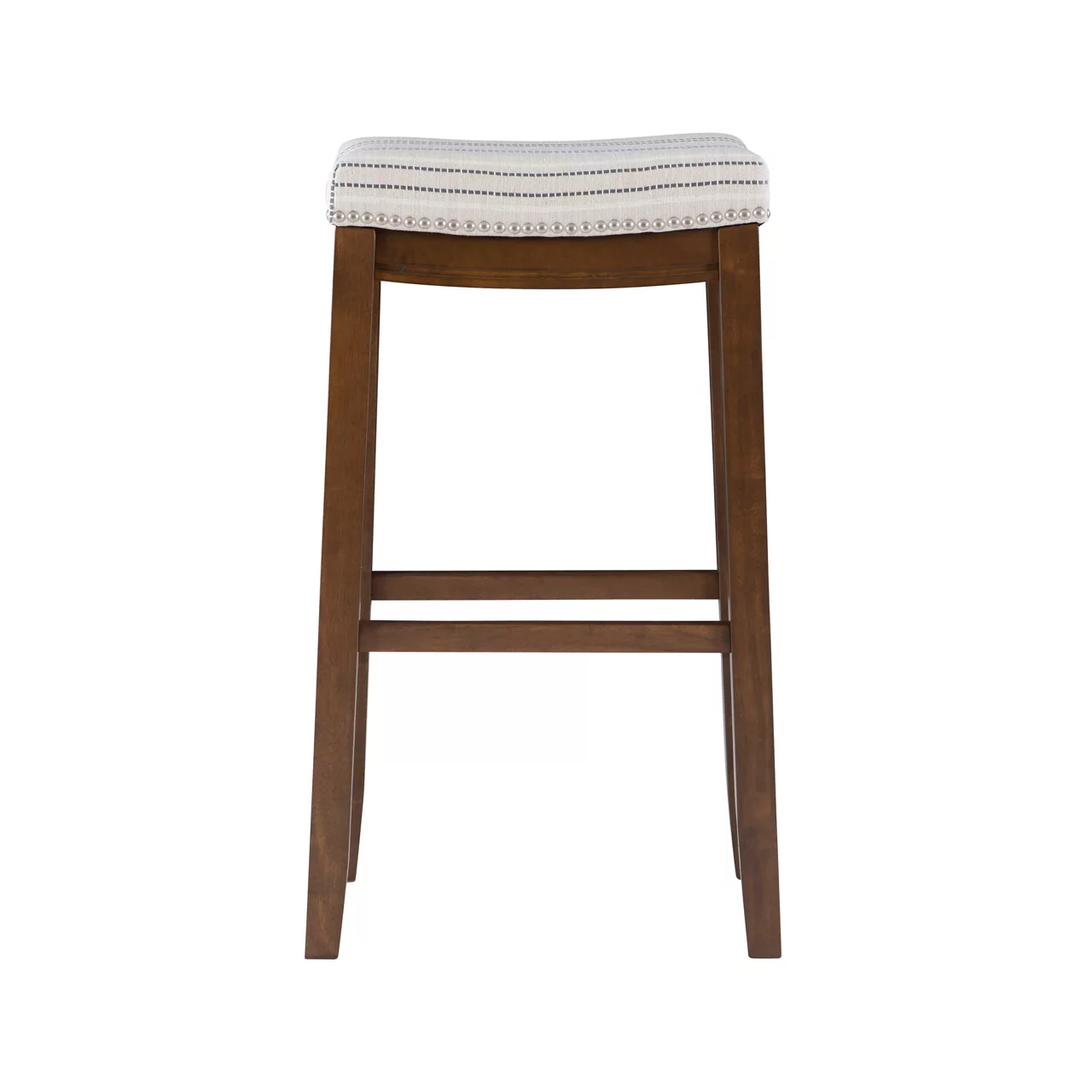 Brooke Natural & Dark Brown Backless Padded Bar Stool Brooke Natural & Dark Brown Backless Padded Bar Stool -Home Furniture Store 810543423 4