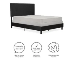 Atwater Living DHP Jazmine Black Faux Leather Upholstered Bed -Home Furniture Store 810543813 1