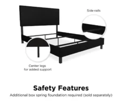 Atwater Living DHP Jazmine Black Faux Leather Upholstered Bed -Home Furniture Store 810543813 2