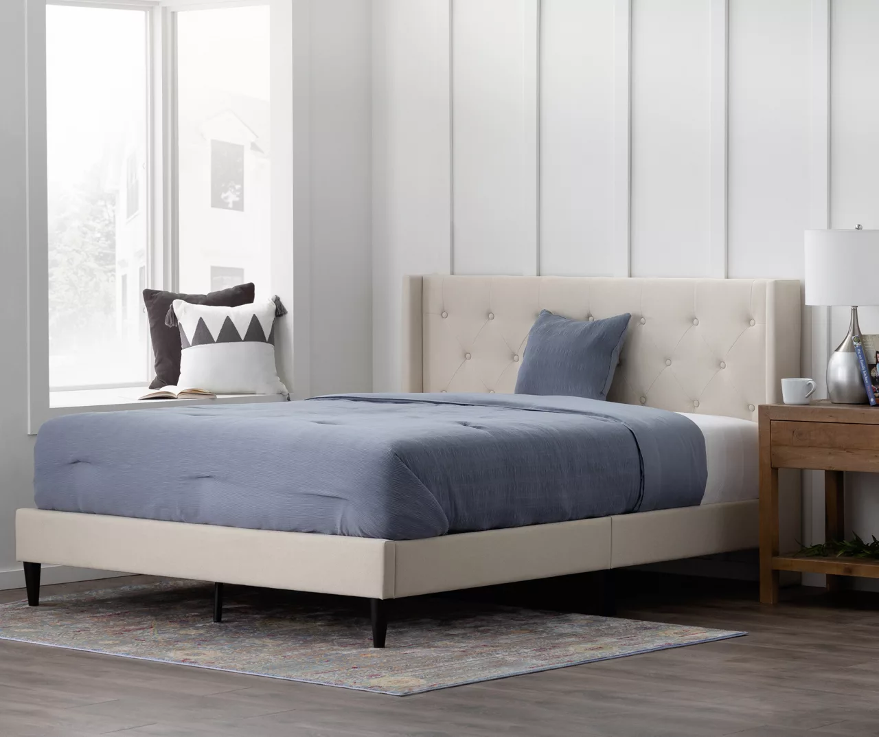 Isabelle Cream Upholstered Twin Wingback Bed Isabelle Cream Upholstered Twin Wingback Bed -Home Furniture Store 810547603 810547607 810547628 810547611 5