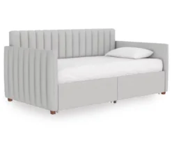 Brittany Gray Linen Upholstered Twin Storage Daybed -Home Furniture Store 810548783 5