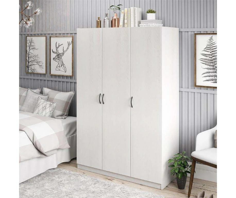 Ivory Oak 3-Door Storage Wardrobe Ivory Oak 3-Door Storage Wardrobe -Home Furniture Store 810561398 2