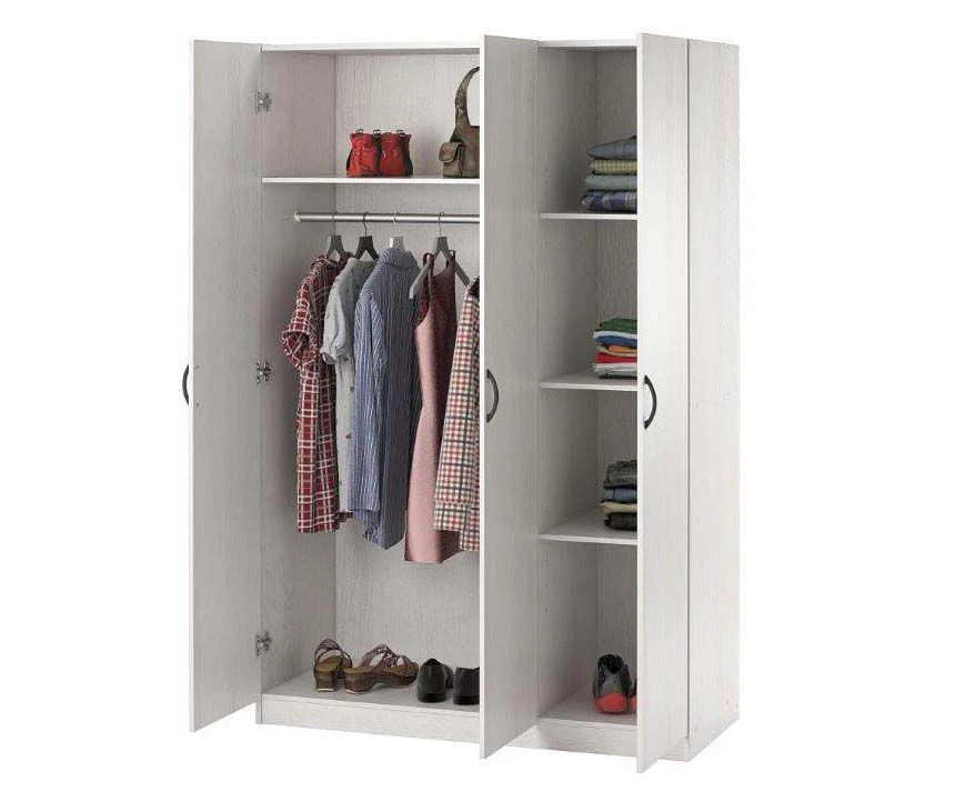 Ivory Oak 3-Door Storage Wardrobe Ivory Oak 3-Door Storage Wardrobe -Home Furniture Store 810561398 4