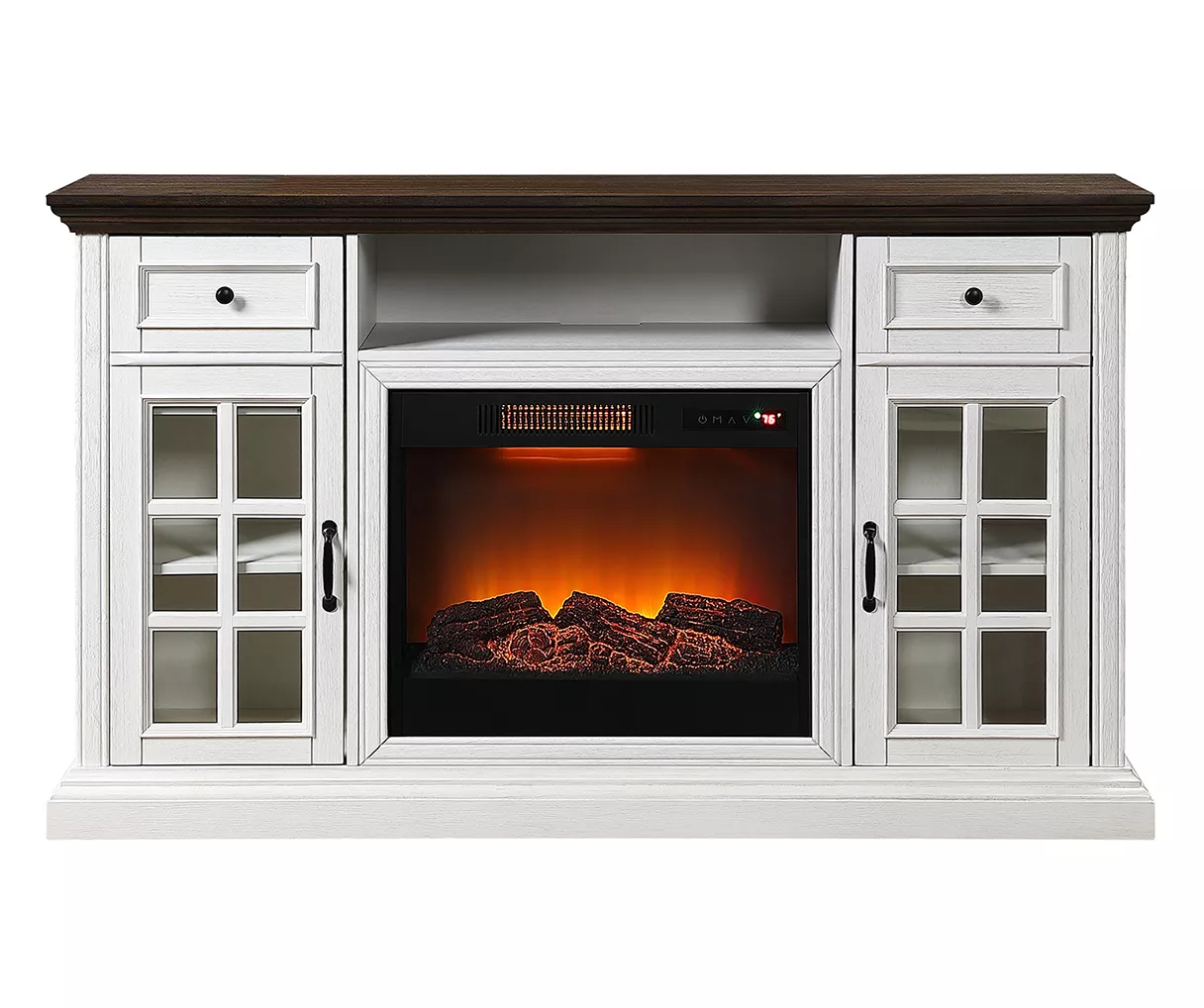 60" White 2-Tone Electric Fireplace Console 60" White 2-Tone Electric Fireplace Console -Home Furniture Store 810570730 1