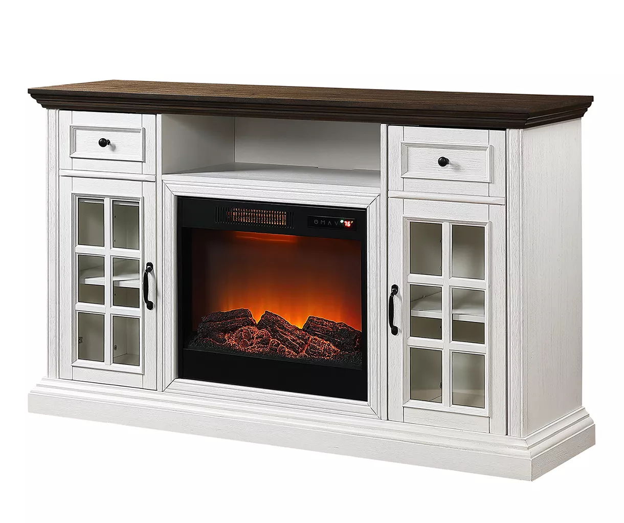 60" White 2-Tone Electric Fireplace Console 60" White 2-Tone Electric Fireplace Console -Home Furniture Store 810570730 2