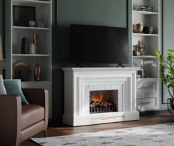 53.5" White Marble Petite Grand Electric Fireplace -Home Furniture Store 810570829 4