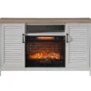 54" 2-Tone Shutter Door Electric Fireplace Console -Home Furniture Store 810571321 A0