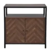 Walnut Chevron 2-Door Storage Cabinet