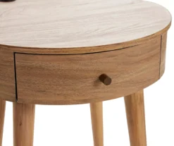 Medium Mango Round Side Table With USB Charging 4 Medium Mango Round Side Table With USB Charging -Home Furniture Store 810587515 3