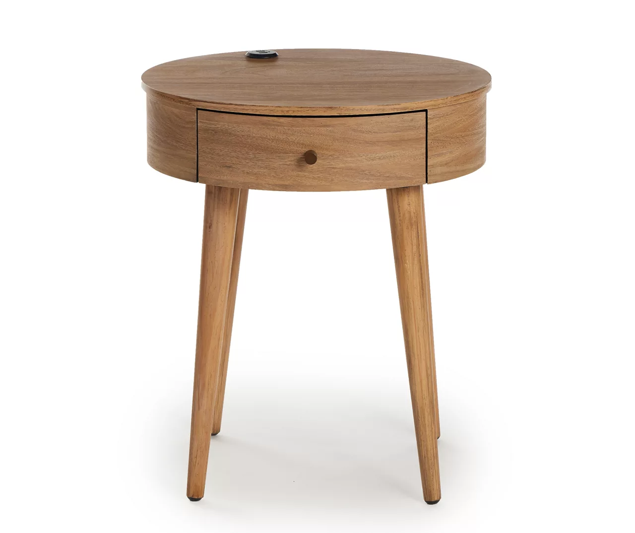 Medium Mango Round Side Table with USB Charging Medium Mango Round Side Table With USB Charging -Home Furniture Store 810587515