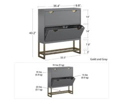 CosmoLiving Brielle Entryway Shoe Storage Cabinet -Home Furniture Store 810589010 3