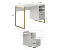 Scarlett White Pedestal Desk 7 Scarlett White Pedestal Desk -Home Furniture Store 810589027 1