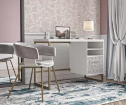 Scarlett White Pedestal Desk 5 Scarlett White Pedestal Desk -Home Furniture Store 810589027 6