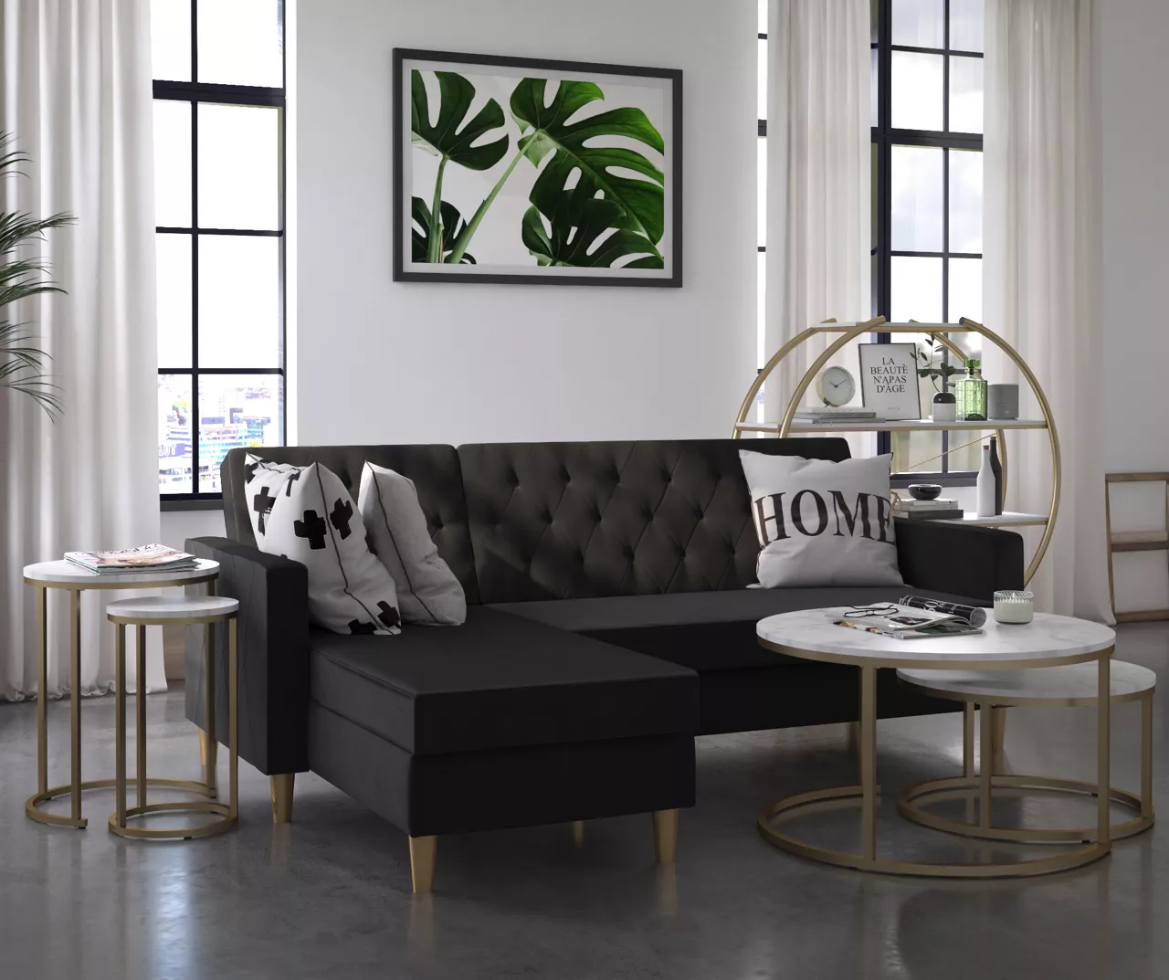 Amelia Faux Marble 4-Shelf Bookcase Amelia Faux Marble 4-Shelf Bookcase -Home Furniture Store 810589033 1