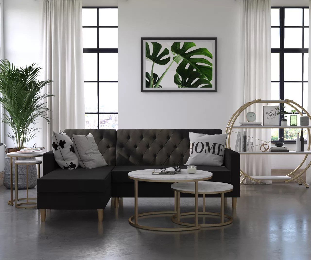 Amelia Faux Marble 4-Shelf Bookcase Amelia Faux Marble 4-Shelf Bookcase -Home Furniture Store 810589033 5