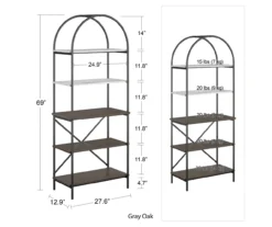 Vivinne Gray 5-Shelf Bookcase 5 Vivinne Gray 5-Shelf Bookcase -Home Furniture Store 810589034 1