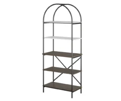 Vivinne Gray 5-Shelf Bookcase 4 Vivinne Gray 5-Shelf Bookcase -Home Furniture Store 810589034 3