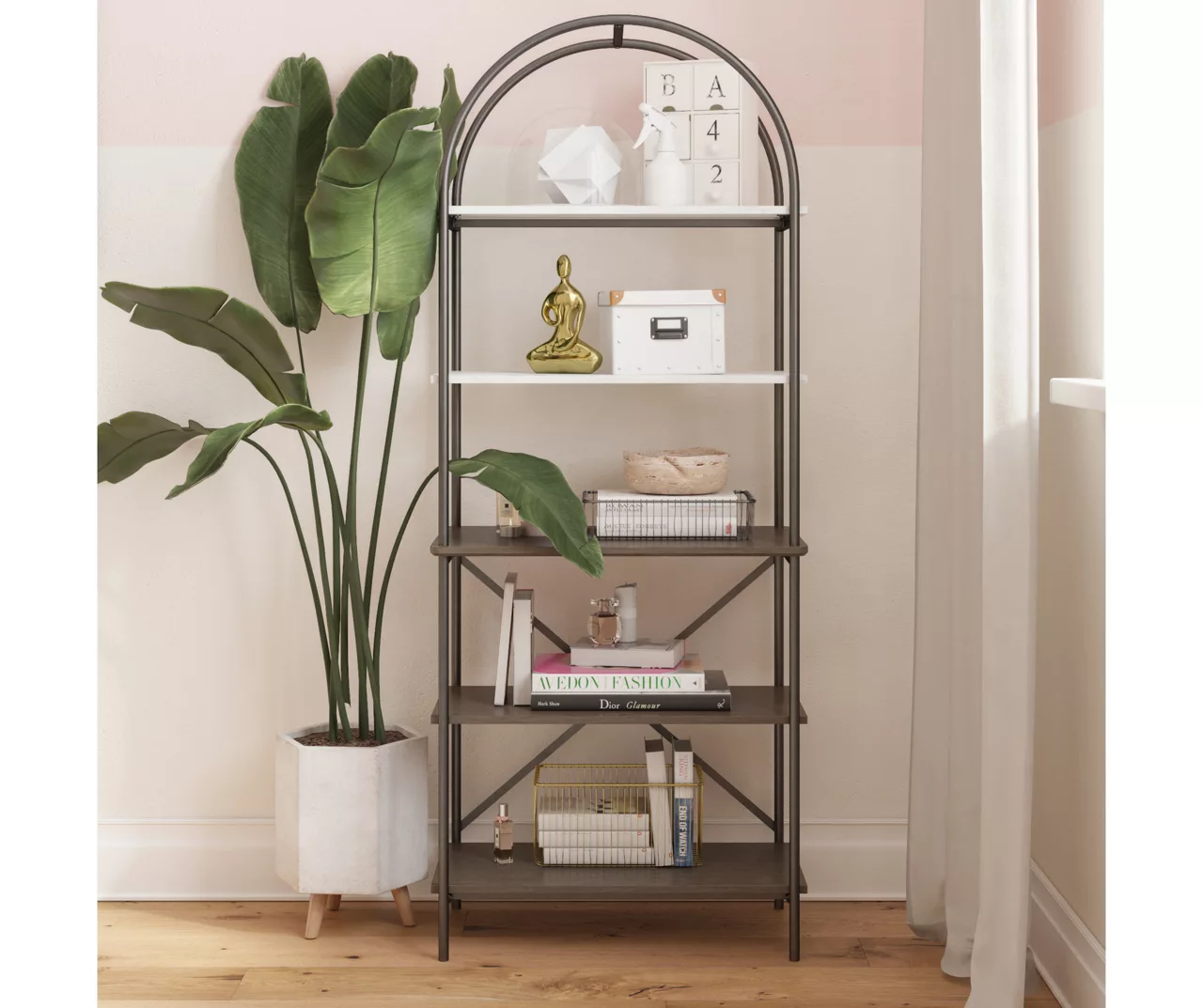 Vivinne Gray 5-Shelf Bookcase Vivinne Gray 5-Shelf Bookcase -Home Furniture Store 810589034 6