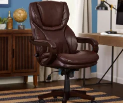 Conway Brown Big & Tall Bonded Leather Office Chair 5 Conway Brown Big & Tall Bonded Leather Office Chair -Home Furniture Store 810590315 2