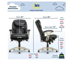 Claremont Black Bonded Leather Office Chair -Home Furniture Store 810590374 6