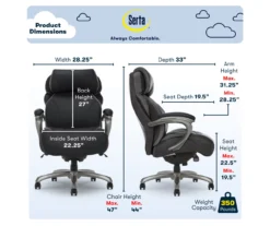 Jackson Black Big & Tall Executive Office Chair 8 Jackson Black Big & Tall Executive Office Chair -Home Furniture Store 810590378 7