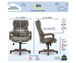 Conway Gray Big & Tall Bonded Leather Office Chair -Home Furniture Store 810590383 6