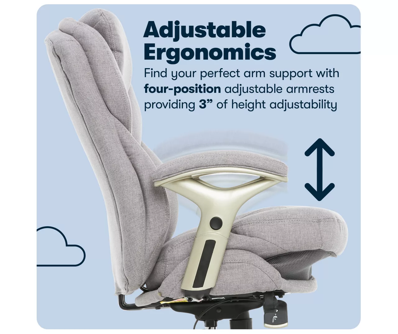 Claremont Light Gray Fabric Office Chair Claremont Light Gray Fabric Office Chair -Home Furniture Store 810590395 11 1