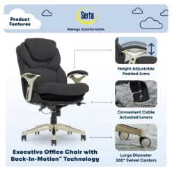 Claremont Dark Gray Fabric Office Chair -Home Furniture Store 810590396 71