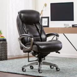 Lautner Gray Executive Bonded Leather Office Chair 5 Lautner Gray Executive Bonded Leather Office Chair -Home Furniture Store 810590397 21 1
