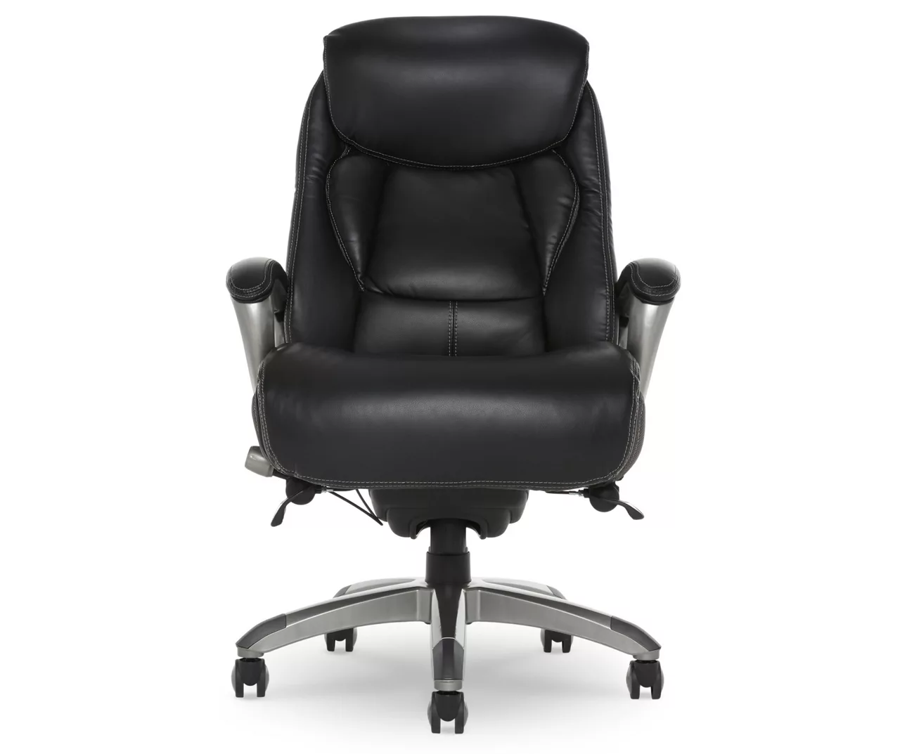 Lautner Gray Executive Bonded Leather Office Chair Lautner Gray Executive Bonded Leather Office Chair -Home Furniture Store 810590397 3 1