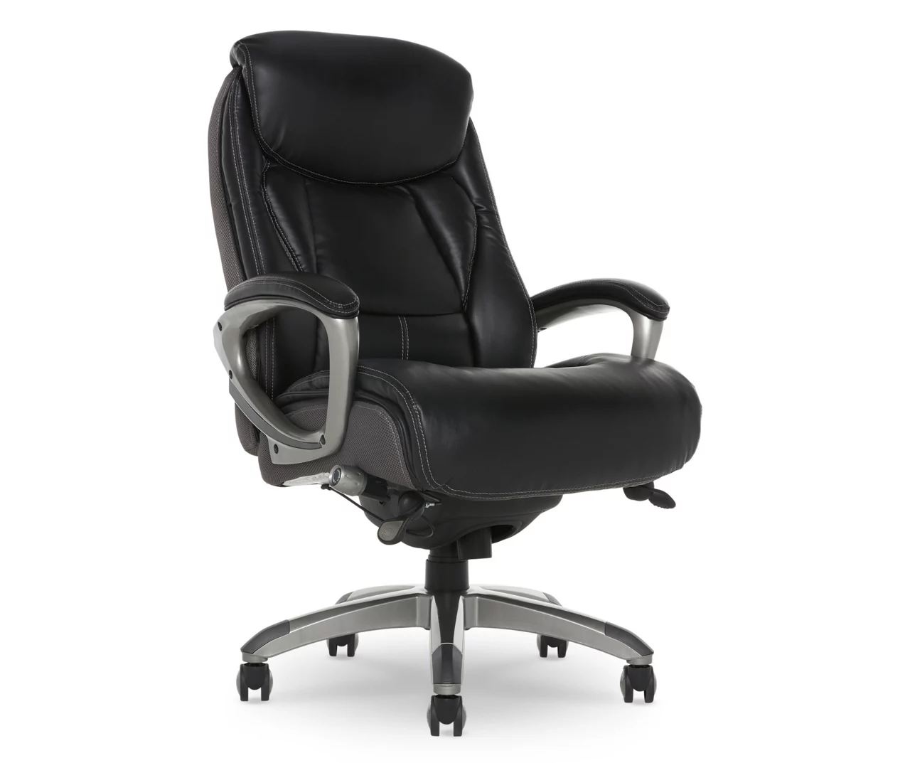 Lautner Gray Executive Bonded Leather Office Chair Lautner Gray Executive Bonded Leather Office Chair -Home Furniture Store 810590397 4 1