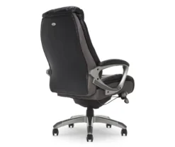 Lautner Gray Executive Bonded Leather Office Chair 4 Lautner Gray Executive Bonded Leather Office Chair -Home Furniture Store 810590397 5 1