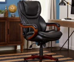 Conway Black Big & Tall Bonded Leather Office Chair 4 Conway Black Big & Tall Bonded Leather Office Chair -Home Furniture Store 810590408 2