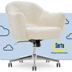 Valetta Cream Faux Fur Office Chair -Home Furniture Store 810590414 11