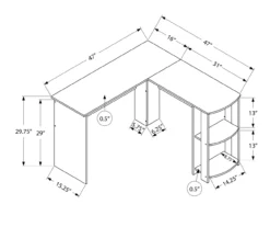 Industrial Gray L-Shaped Corner Desk With Open Storage -Home Furniture Store 810597219 4