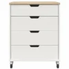 Evolution Vantage White & Weathered Oak 4-Drawer Storage Cart -Home Furniture Store 810597741