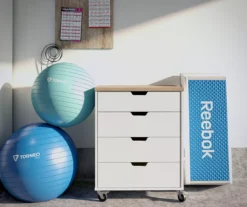 Evolution Vantage White & Weathered Oak 4-Drawer Storage Cart -Home Furniture Store 810597741 3