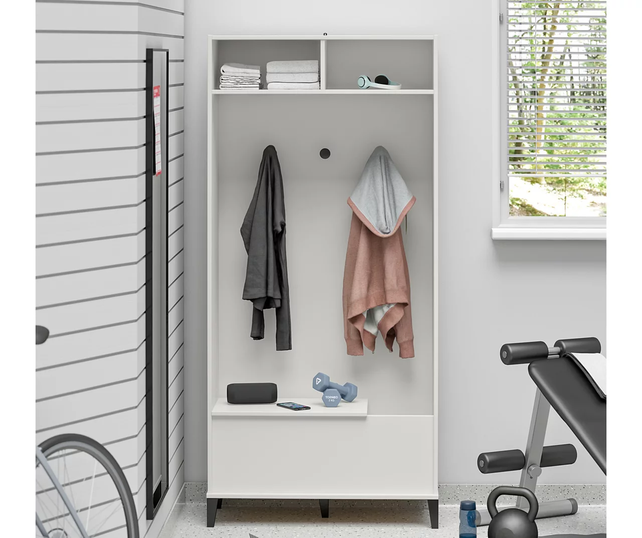 Evolution Amplus White Gym Storage Cabinet Evolution Amplus White Gym Storage Cabinet -Home Furniture Store 810597746 5