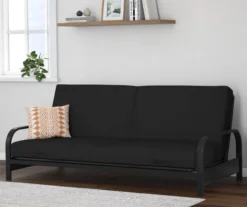 DHP Elbern Black Metal Futon With Black Microfiber Cover -Home Furniture Store 810598097 3