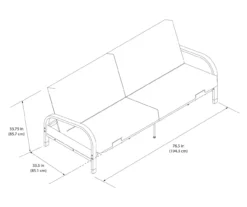 DHP Elbern Black Metal Futon With Black Microfiber Cover -Home Furniture Store 810598097 6